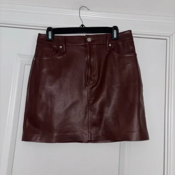 Express Faux Leather Mini Skirt in Deep Wine - Picture 7 of 7